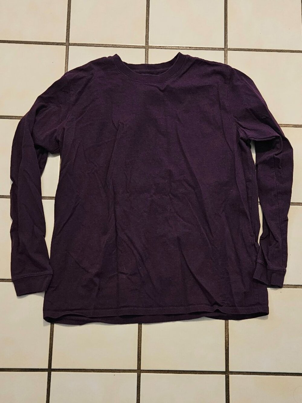 Carharrt Women's Eggplant Dark Purple Loose Fit Longsleeve Tshirt Large L